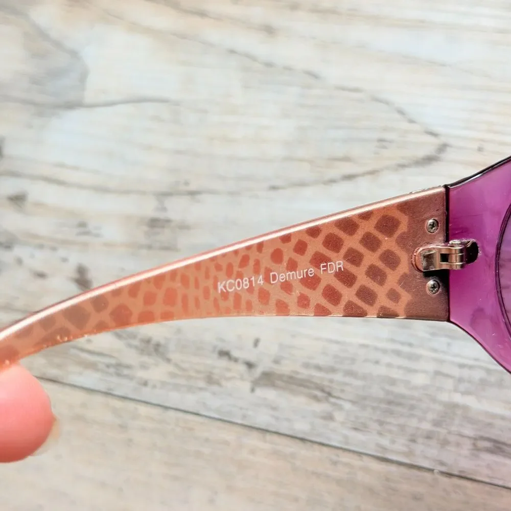 Foster Grant Y2K Sunglasses Purple Oversized Demure Retro Glam UV Protection